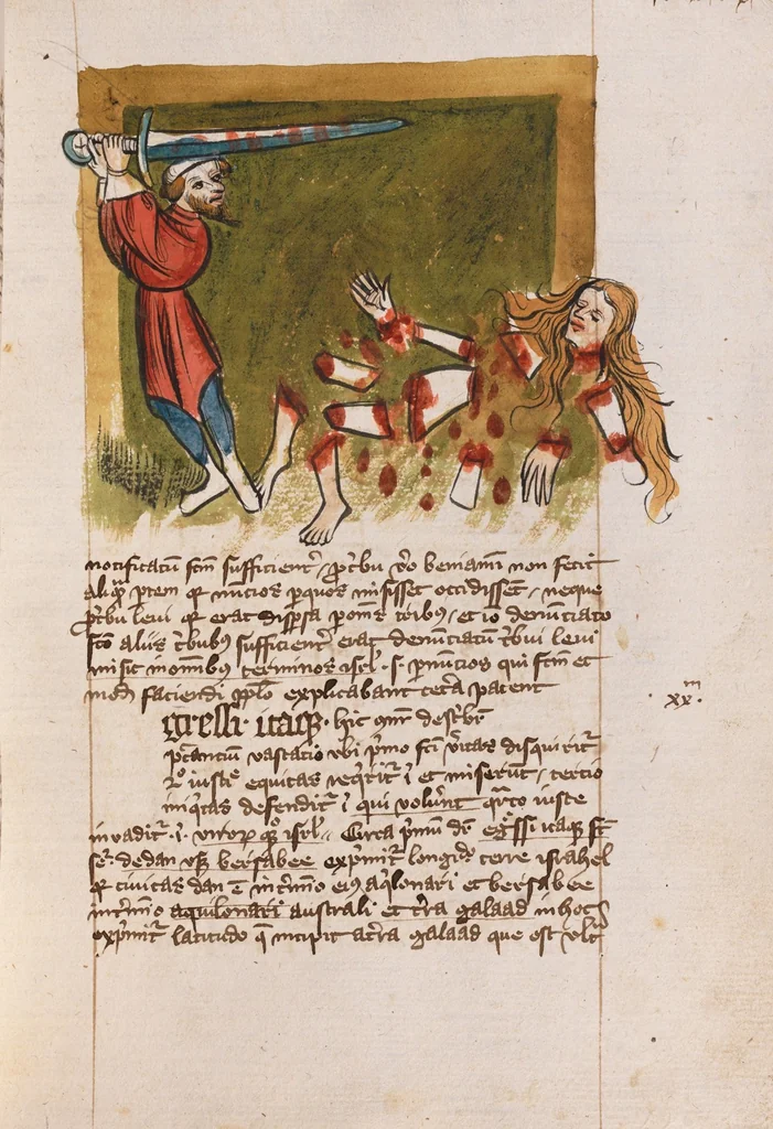 An illustration from Nycolaus de Lyra, Postilla super libros Iosue, Iudicum, Ruth, Esdrae, Iob, 1401, leaf 163