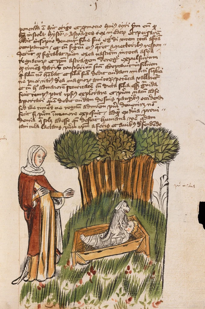 An illustration from Nycolaus de Lyra, Postilla super libros Iosue, Iudicum, Ruth, Esdrae, Iob, 1401, leaf 189