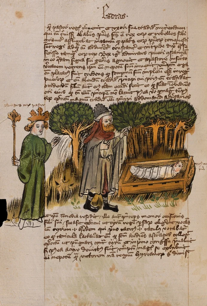 An illustration from Nycolaus de Lyra, Postilla super libros Iosue, Iudicum, Ruth, Esdrae, Iob, 1401, leaf 190