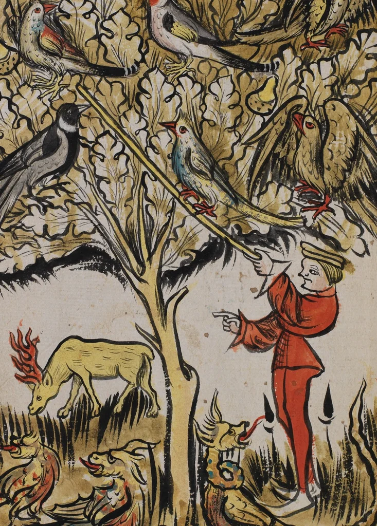 An illustration from Nycolaus de Lyra, Postilla super Ieremiam, Danielem, in Machabaeorum et Iudith, 1393, leaf 170