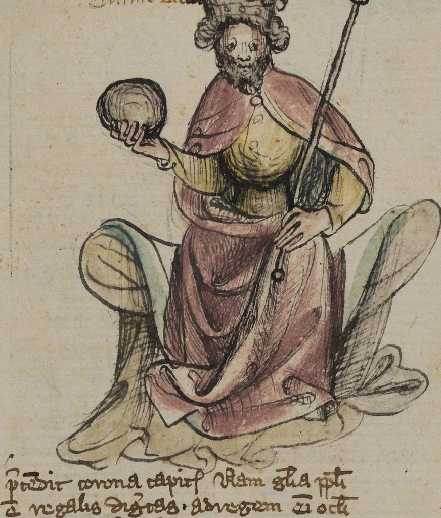 An illustration from Nycolaus de Lyra; Jacobus de Cessolis, 1392, leaf 211