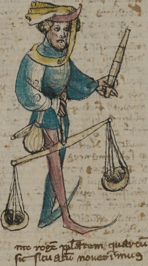 An illustration from Nycolaus de Lyra; Jacobus de Cessolis, 1392, leaf 234