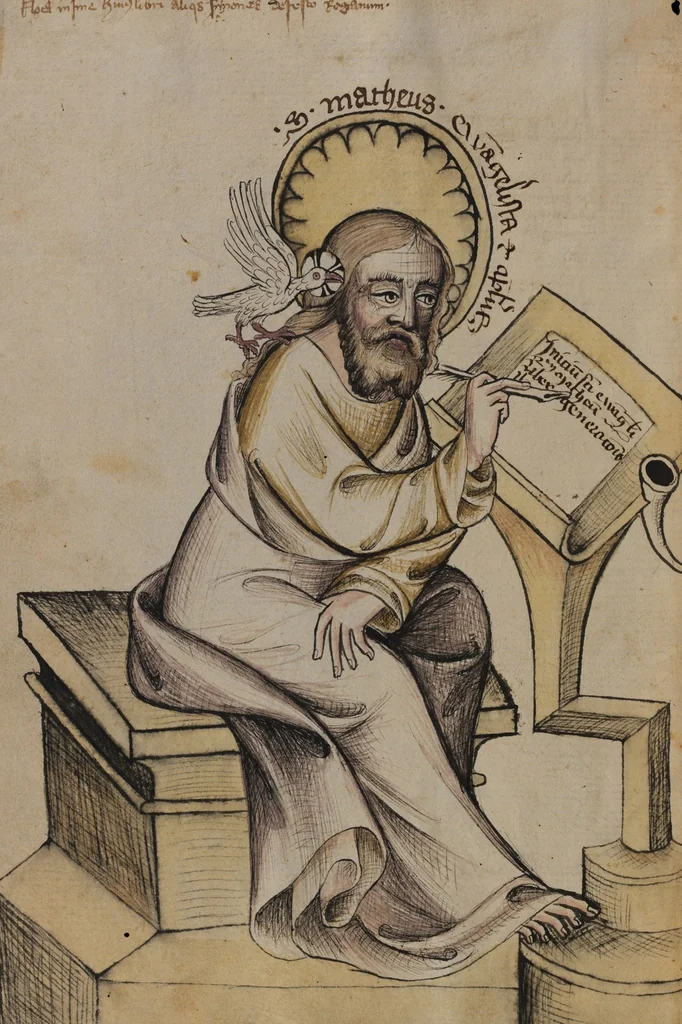 An illustration from Nycolaus de Lyra; Jacobus de Cessolis, 1392, leaf 6