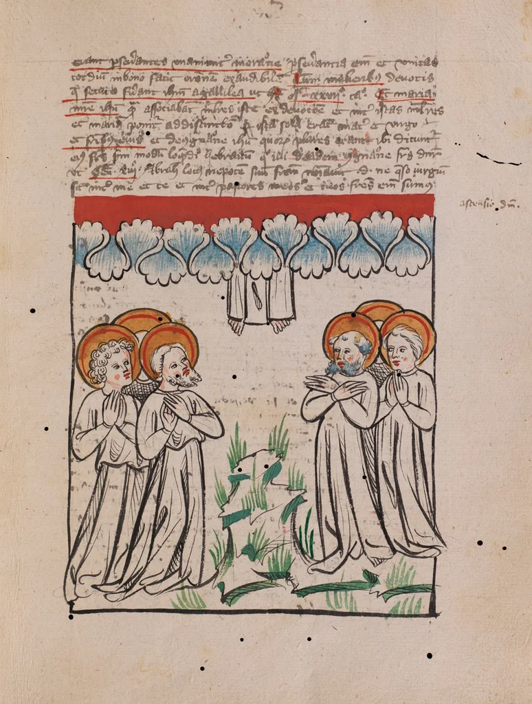 An illustration from Nycolaus de Lyra, Postilla super Actus apostolorum, super Apocalypsim et super septem epistolas canonicas, 1405, leaf 13