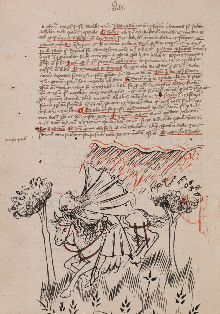An illustration from Nycolaus de Lyra, Postilla super Actus apostolorum, super Apocalypsim et super septem epistolas canonicas, 1405, leaf 54