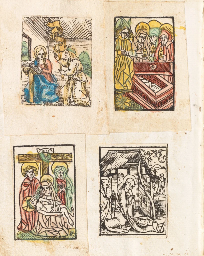 An illustration from Cursus beatissimae virginis Mariae secundum ordinem Carthusiensem et aliae orationes, 1450, leaf 634