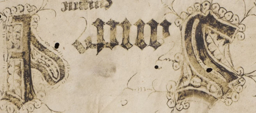 An illustration from Augustinus; Fulgentius; Hieronymus, 1350, leaf 686