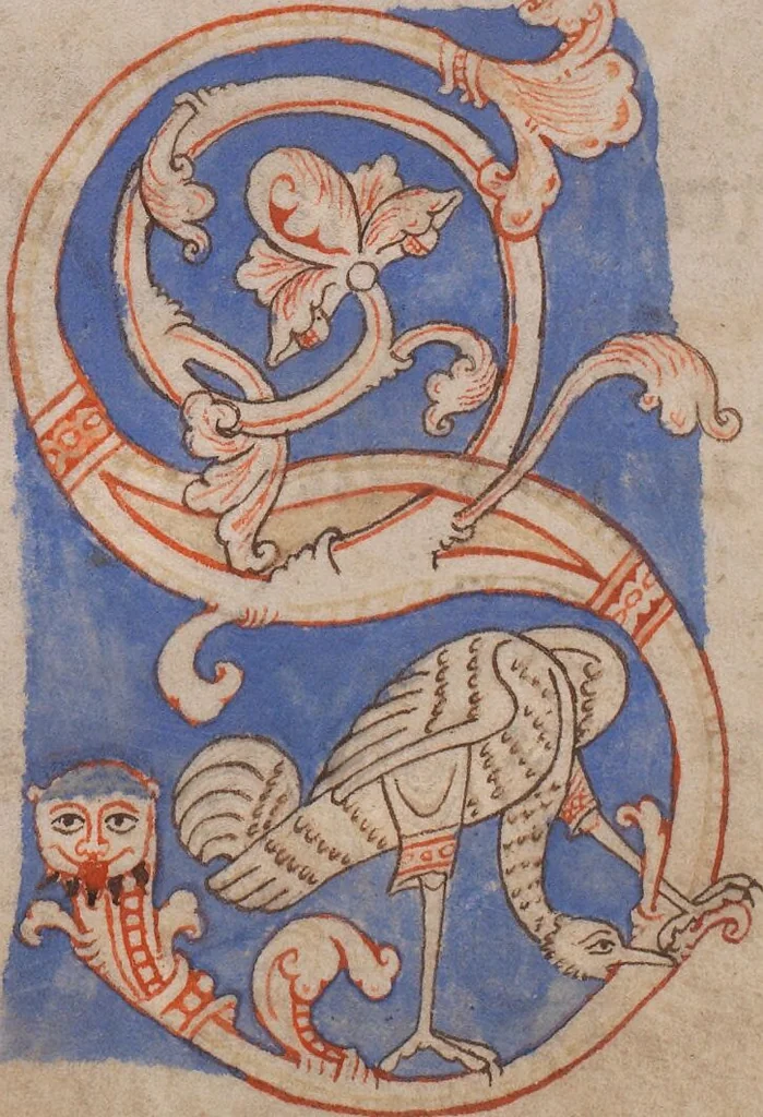 An illustration from Psalterium cum glossa ordinaria; Cantica ad laudes et ferialia glossata, 1150, leaf 210