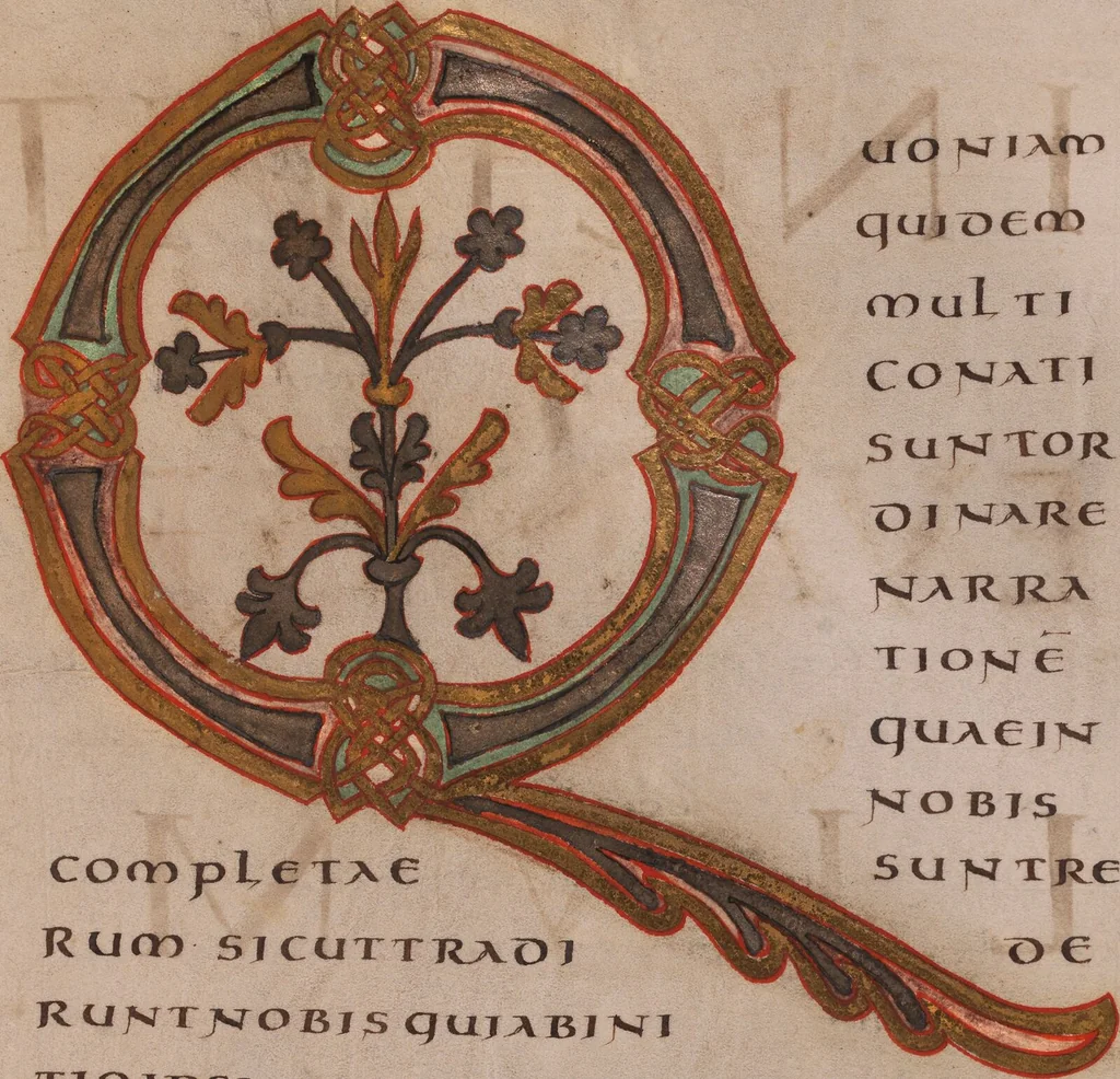 An illustration from Gospel Book, 850, leaf 177