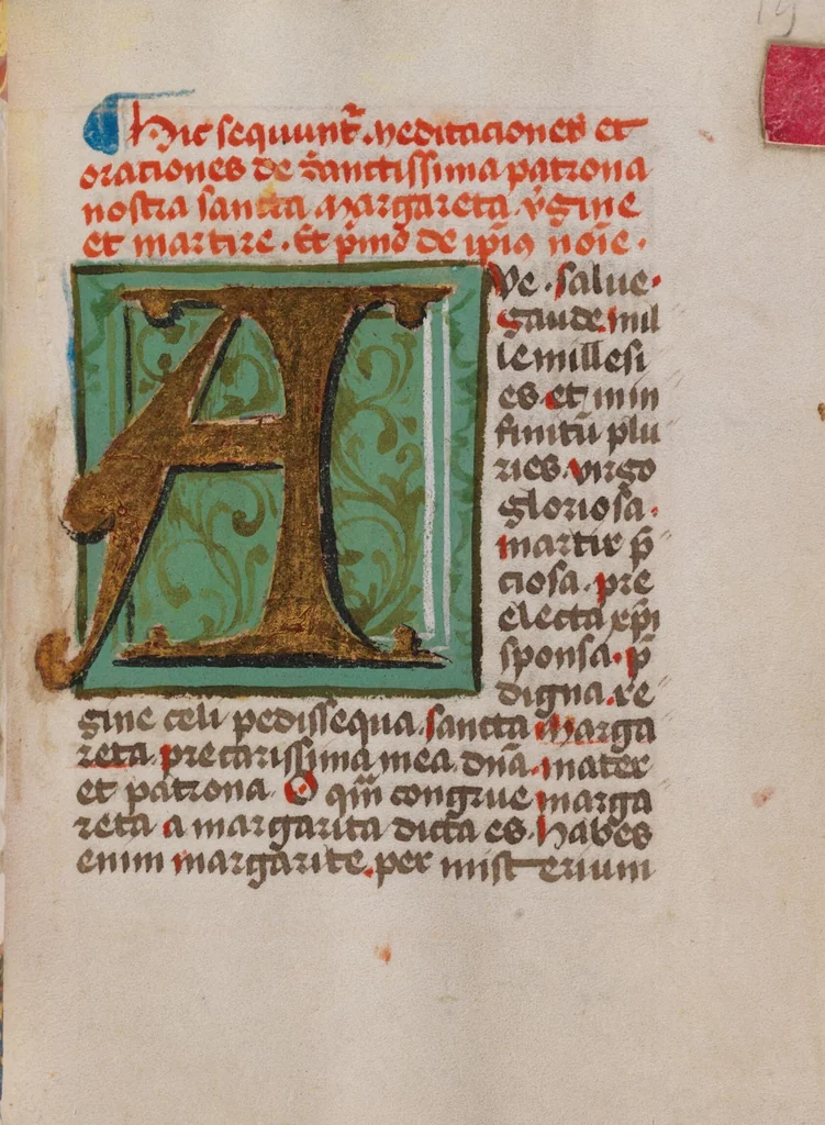 An illustration from Meditationes de sanctis mulieribus virginibusque, 1478, leaf 39