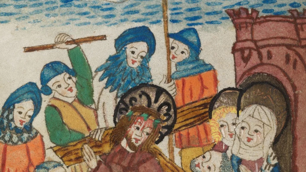 An illustration from Breviary of the Basel convent of Steinen, 1450, leaf 110
