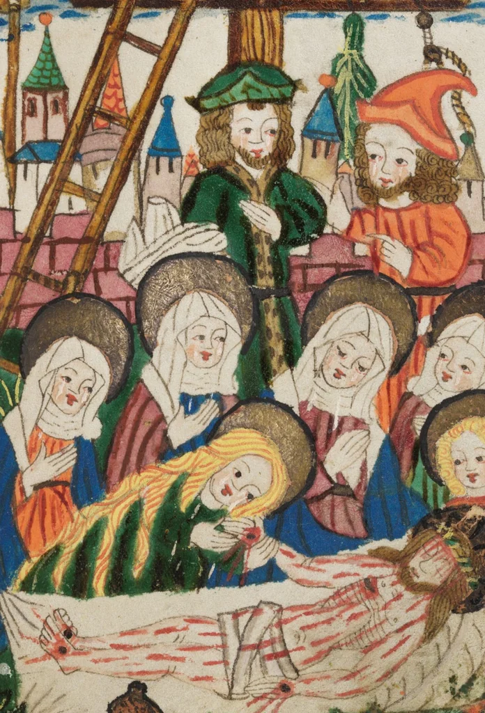 An illustration from Breviary of the Basel convent of Steinen, 1450, leaf 131