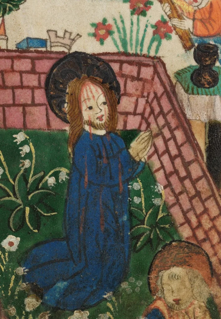 An illustration from Breviary of the Basel convent of Steinen, 1450, leaf 145
