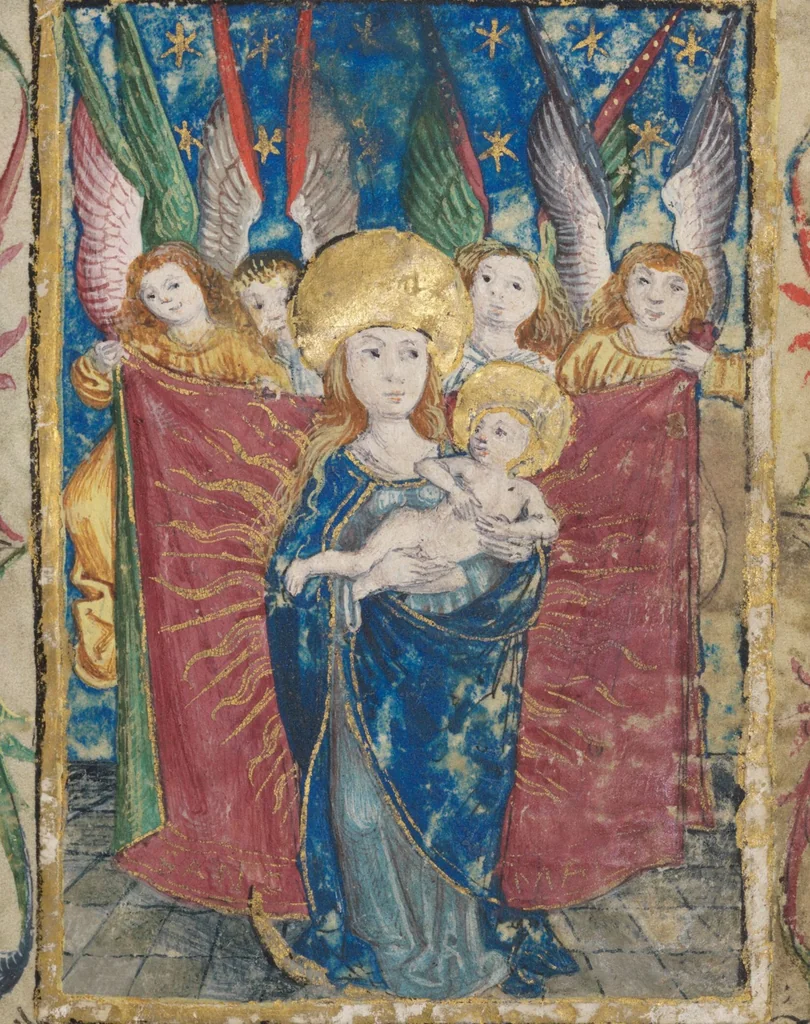 An illustration from Prayer book for Countess Anna von Montfort-Wasserburg-Rothenfels, 1489, leaf 55