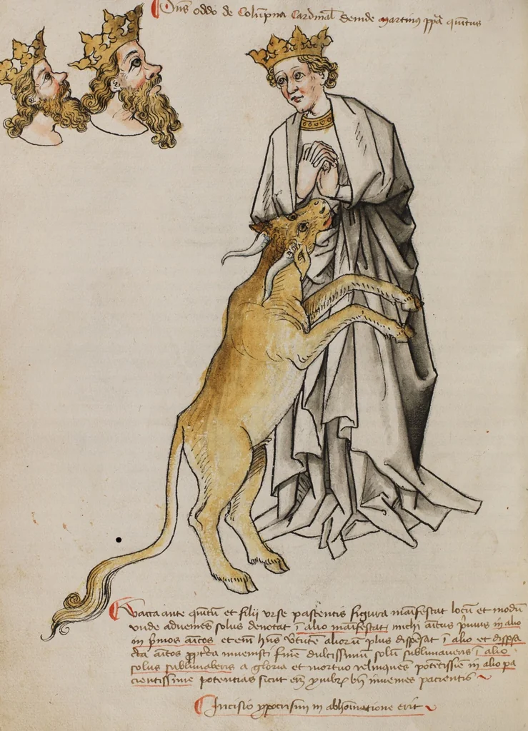An illustration from Prophecies about the Papacy, 1444, leaf 10