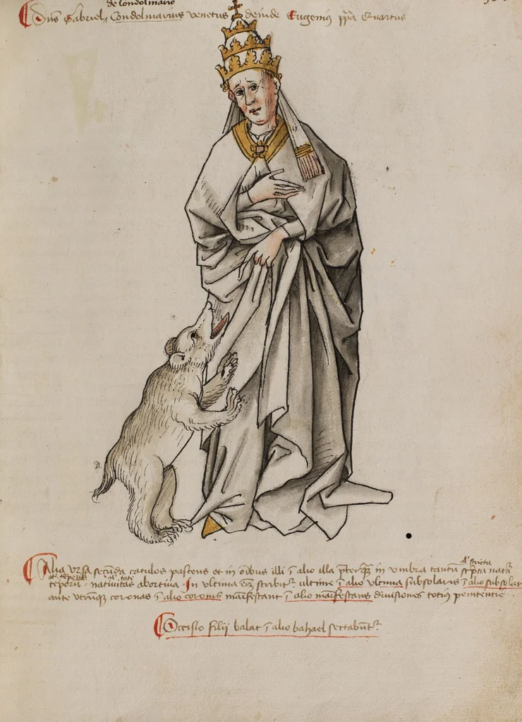 An illustration from Prophecies about the Papacy, 1444, leaf 11