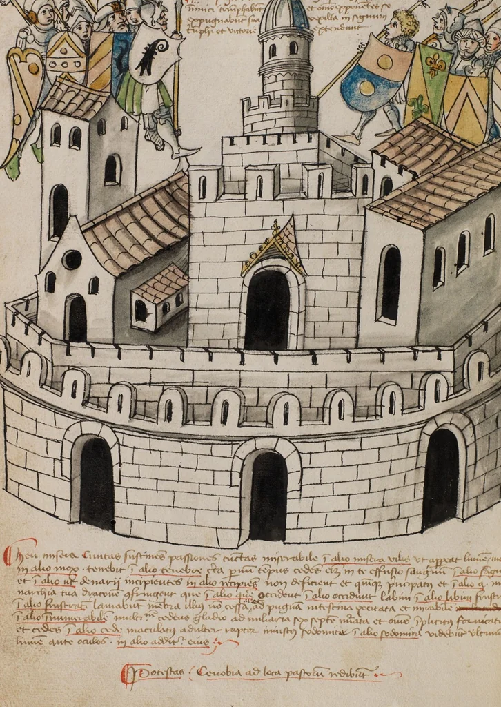 An illustration from Prophecies about the Papacy, 1444, leaf 12