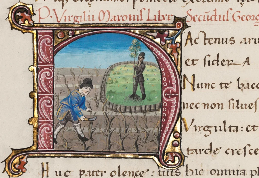 An illustration from Composite manuscript (Virgil), 1450, leaf 122