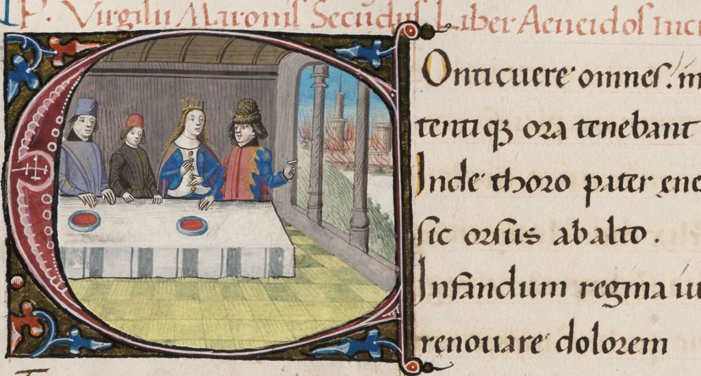 An illustration from Composite manuscript (Virgil), 1450, leaf 226