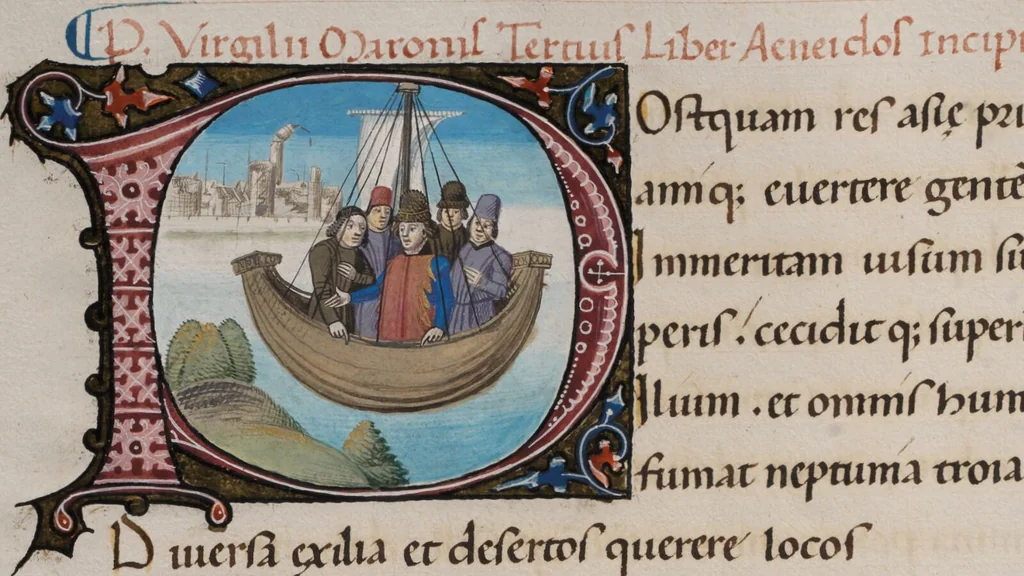 An illustration from Composite manuscript (Virgil), 1450, leaf 258