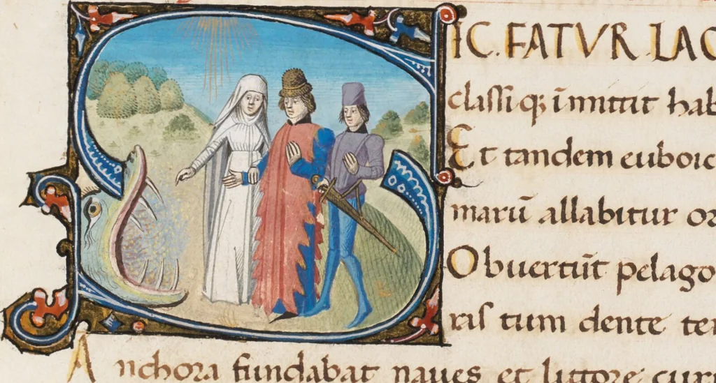 An illustration from Composite manuscript (Virgil), 1450, leaf 351