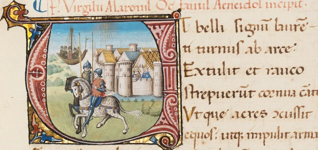 An illustration from Composite manuscript (Virgil), 1450, leaf 421