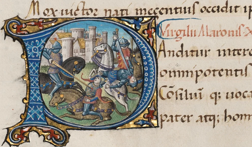 An illustration from Composite manuscript (Virgil), 1450, leaf 484