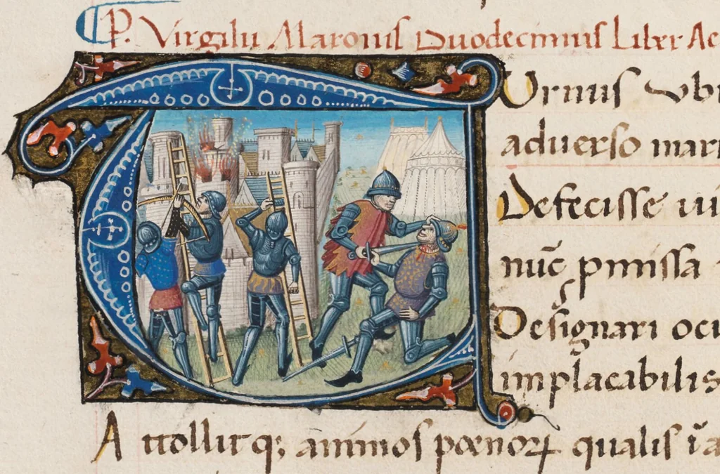 An illustration from Composite manuscript (Virgil), 1450, leaf 558