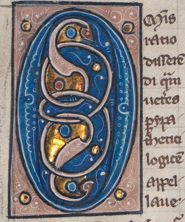 An illustration from Aristotle: The writings on logic, 1350, leaf 124