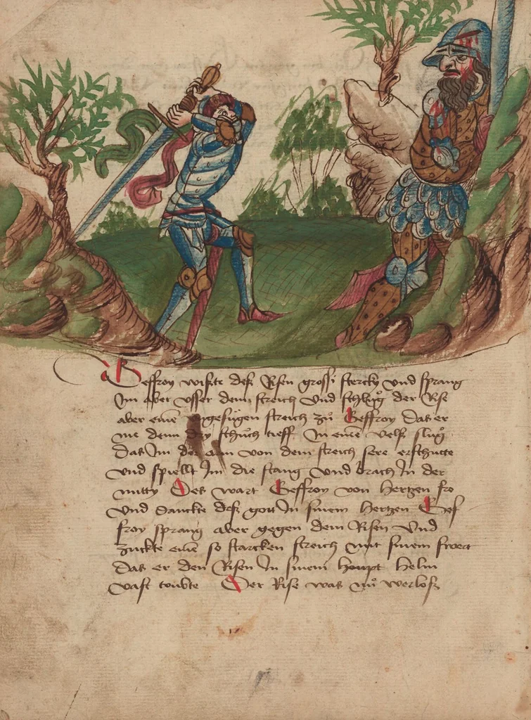 An illustration from Thüring von Ringoltingen, Story of the beautiful Melusine, 1471, leaf 130