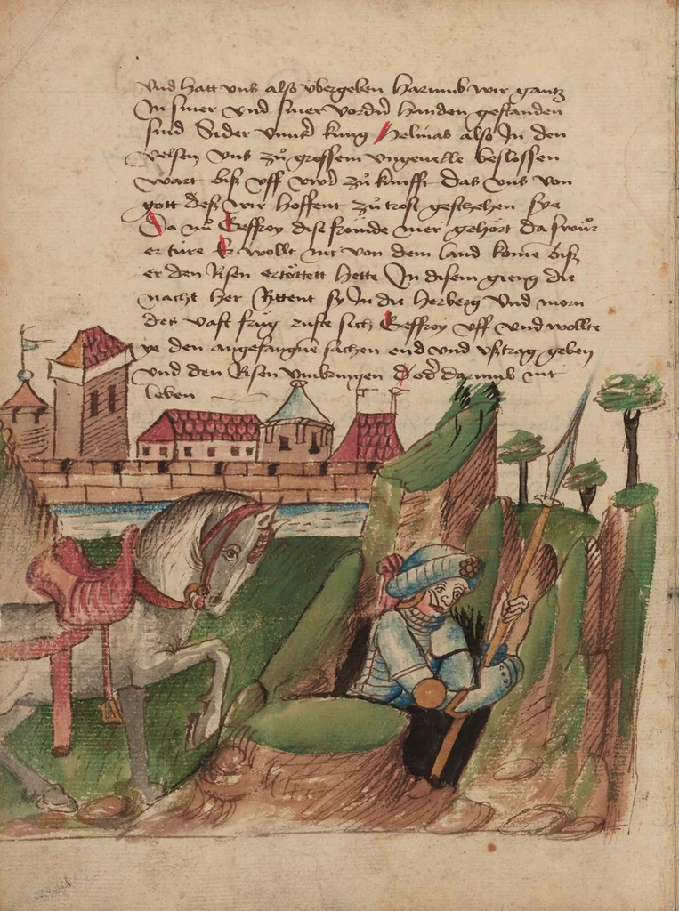 An illustration from Thüring von Ringoltingen, Story of the beautiful Melusine, 1471, leaf 134