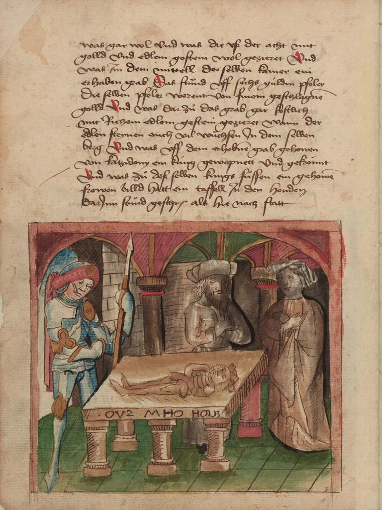 An illustration from Thüring von Ringoltingen, Story of the beautiful Melusine, 1471, leaf 136