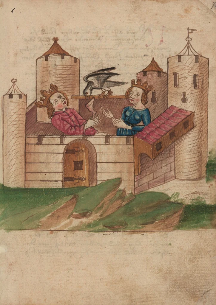 An illustration from Thüring von Ringoltingen, Story of the beautiful Melusine, 1471, leaf 165