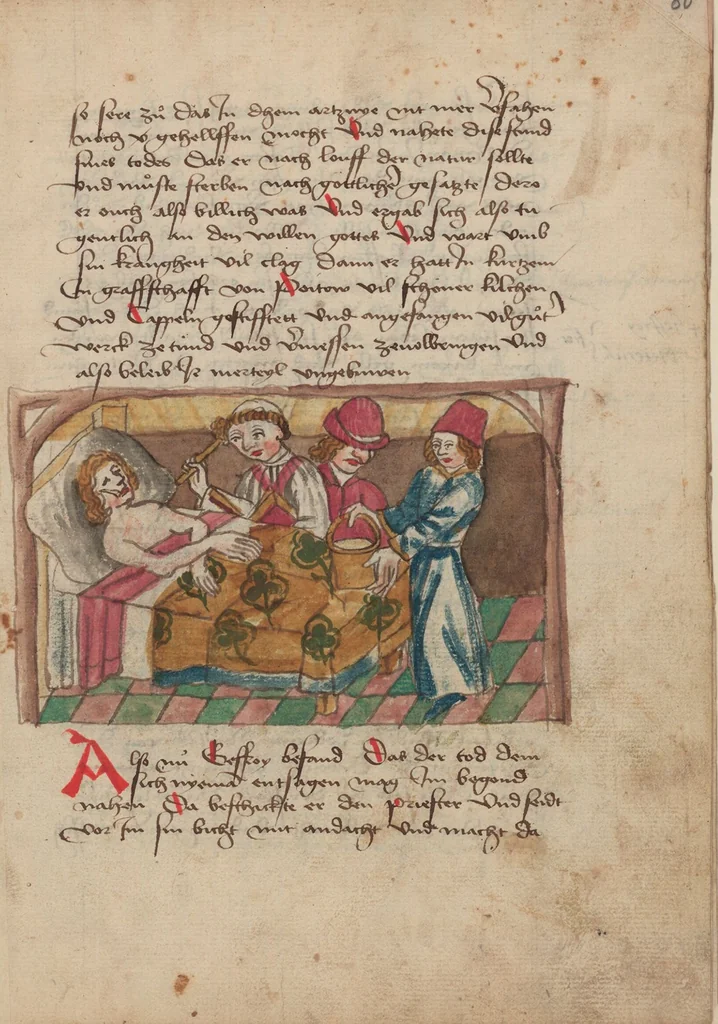An illustration from Thüring von Ringoltingen, Story of the beautiful Melusine, 1471, leaf 187