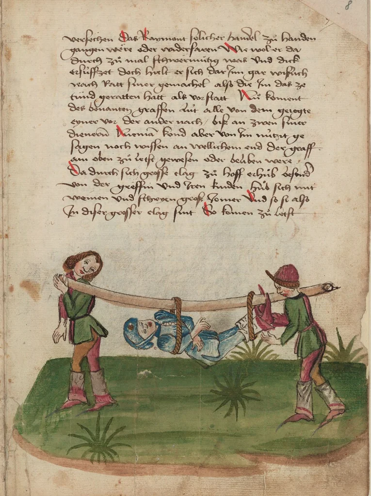 An illustration from Thüring von Ringoltingen, Story of the beautiful Melusine, 1471, leaf 19