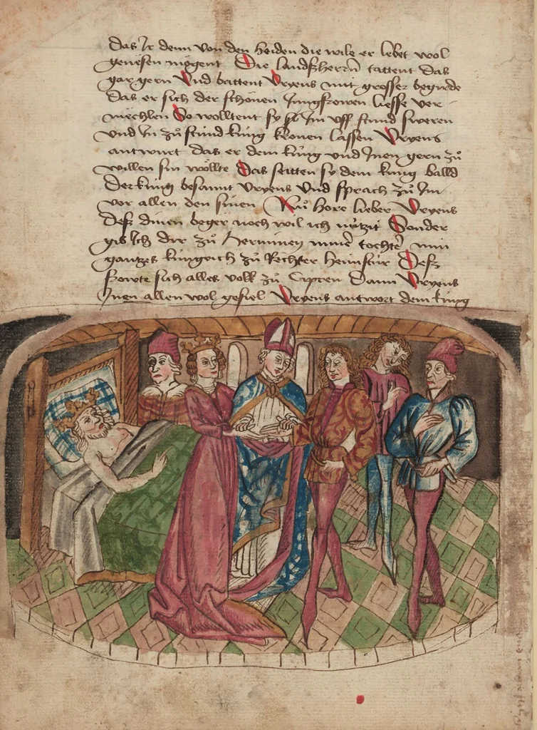 An illustration from Thüring von Ringoltingen, Story of the beautiful Melusine, 1471, leaf 46