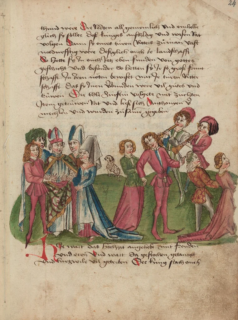 An illustration from Thüring von Ringoltingen, Story of the beautiful Melusine, 1471, leaf 57