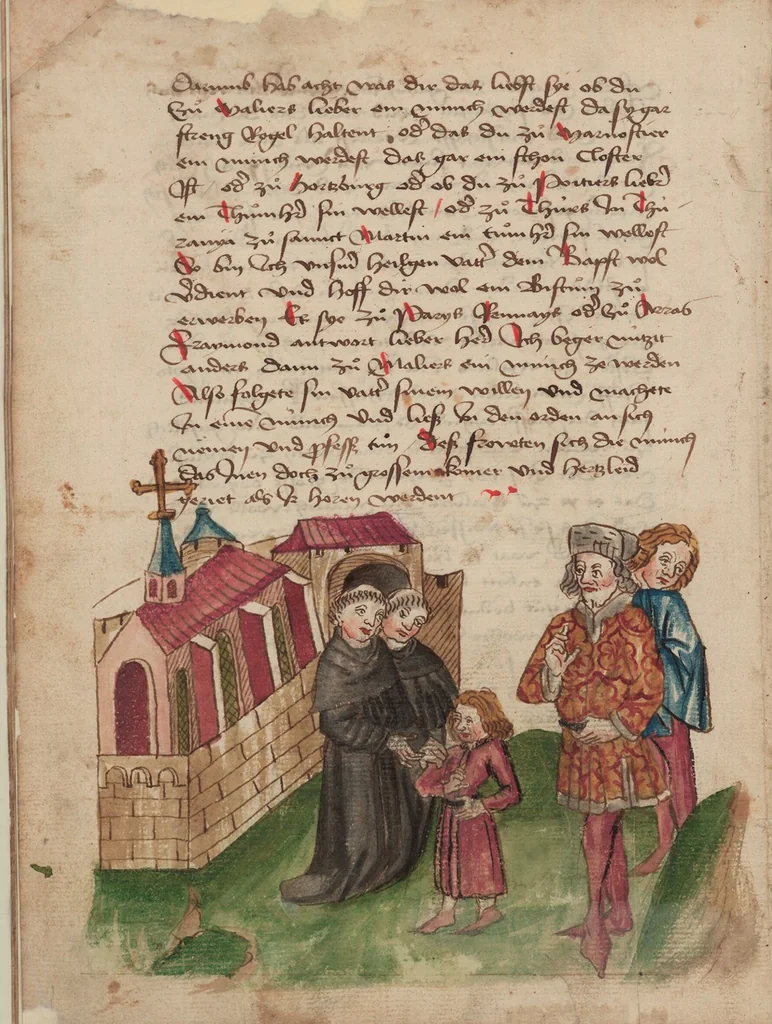 An illustration from Thüring von Ringoltingen, Story of the beautiful Melusine, 1471, leaf 78