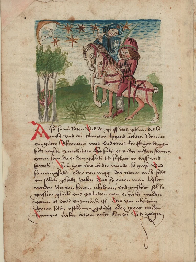 An illustration from Thüring von Ringoltingen, Story of the beautiful Melusine, 1471, leaf 8