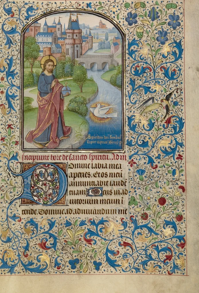 An illustration from Arenberg Hours, leaf 55