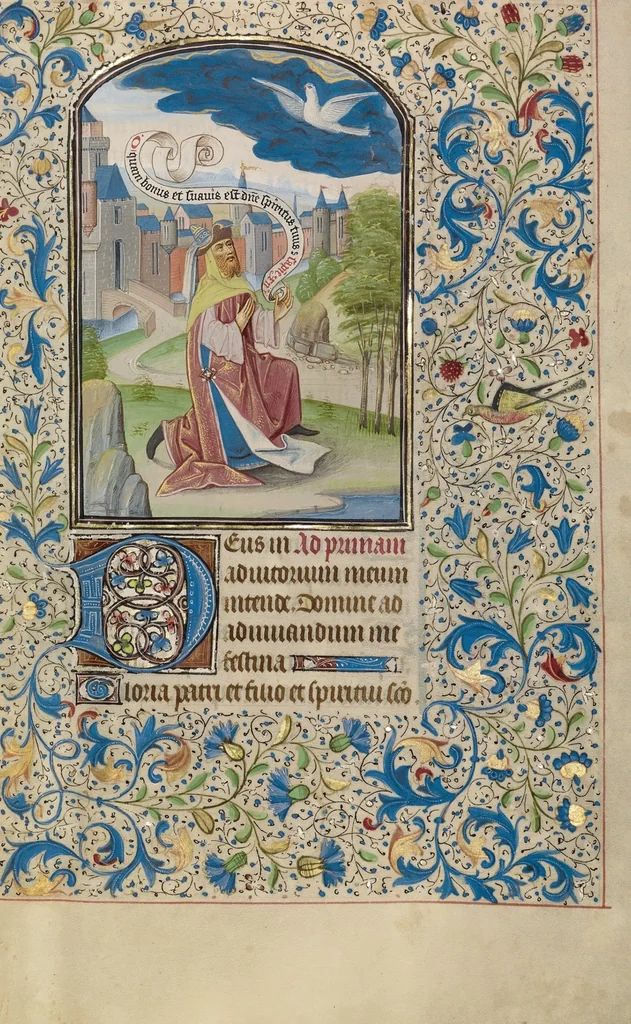 An illustration from Arenberg Hours, leaf 58