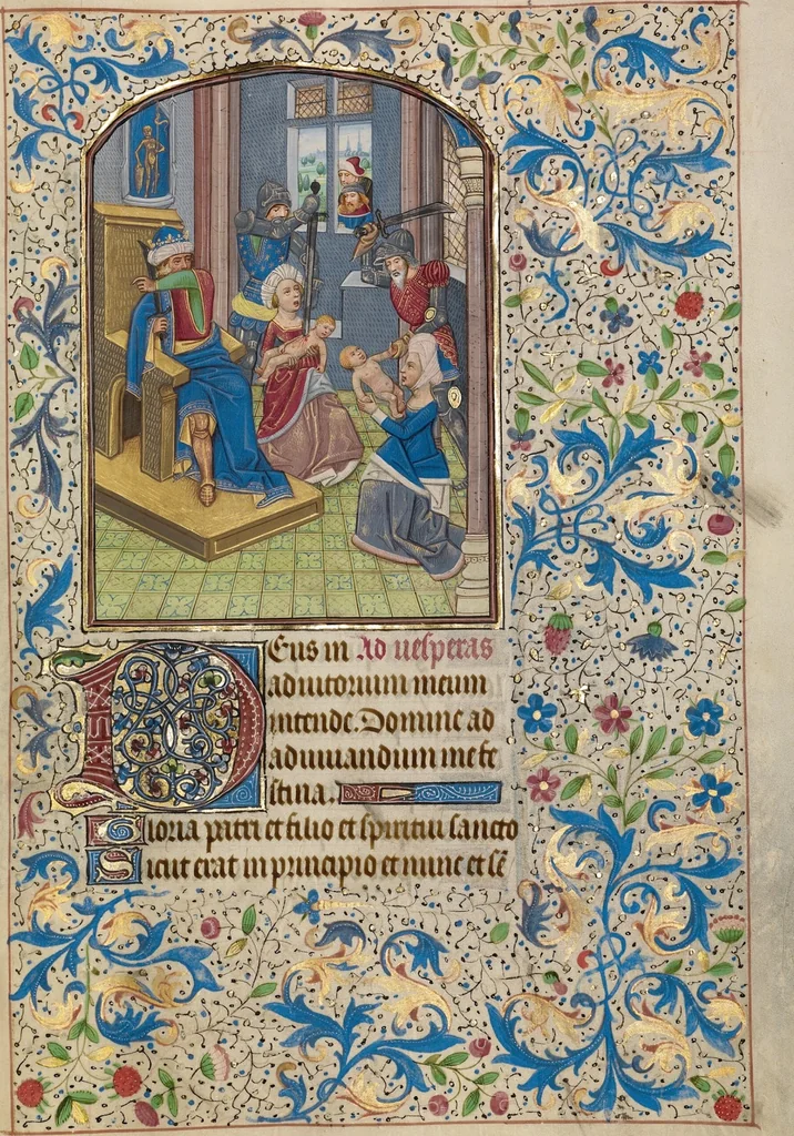 An illustration from Arenberg Hours, leaf 77