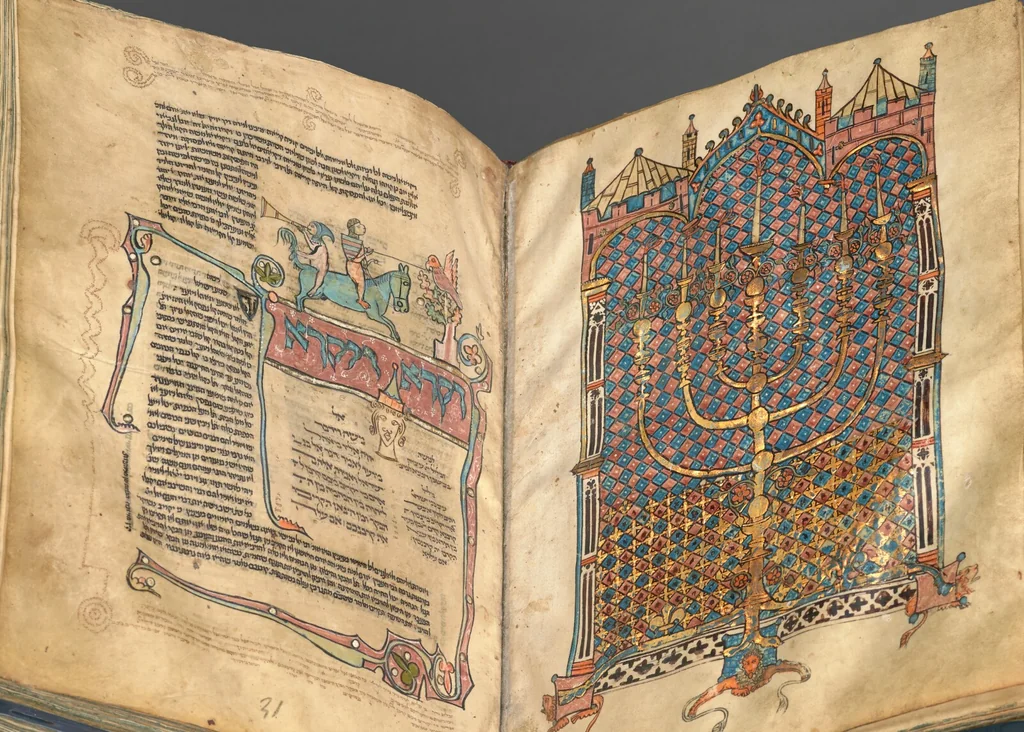 An illustration from Rothschild Pentateuch, 1296, leaf 15