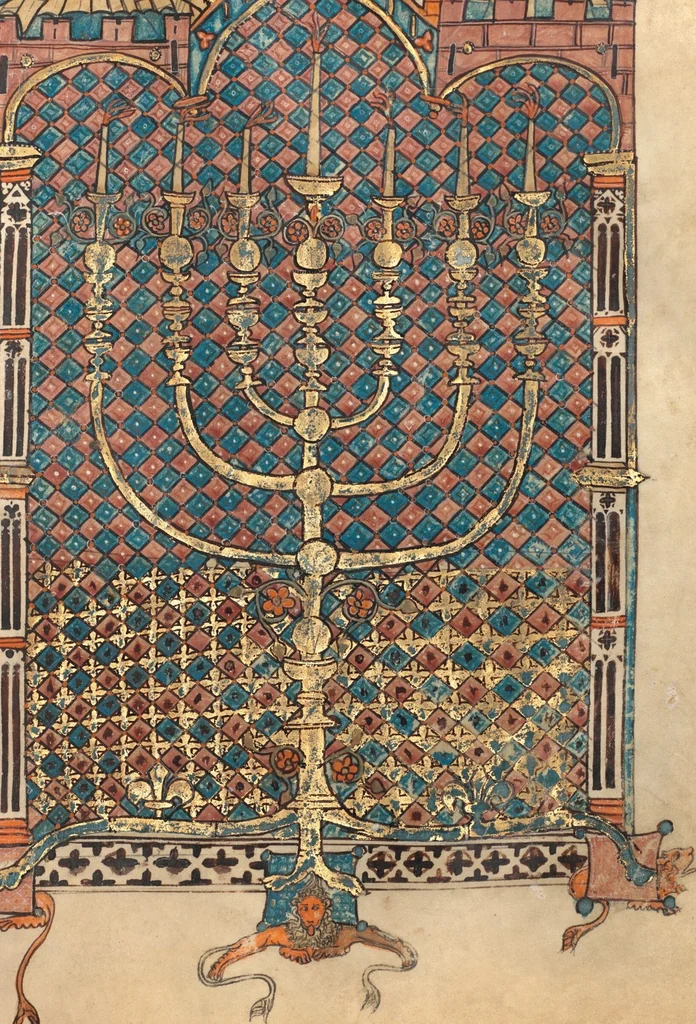 An illustration from Rothschild Pentateuch, 1296, leaf 45