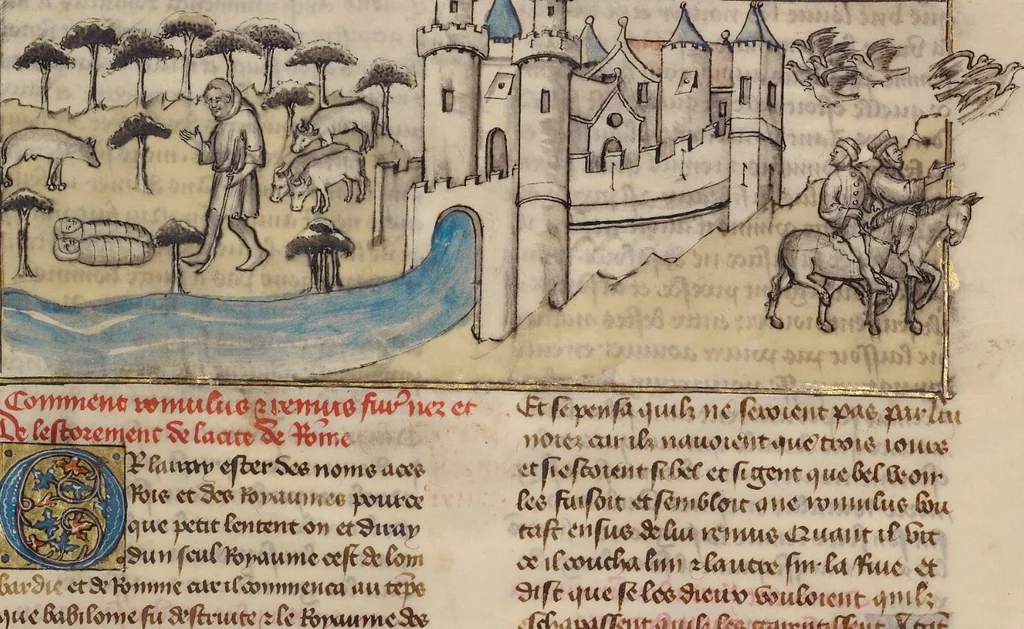 An illustration from Leaves from Histoire ancienne jusqu'à César, 1390, leaf 3