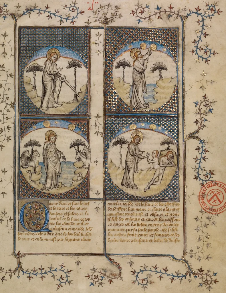 An illustration from Leaves from Histoire ancienne jusqu'à César, 1390, leaf 4