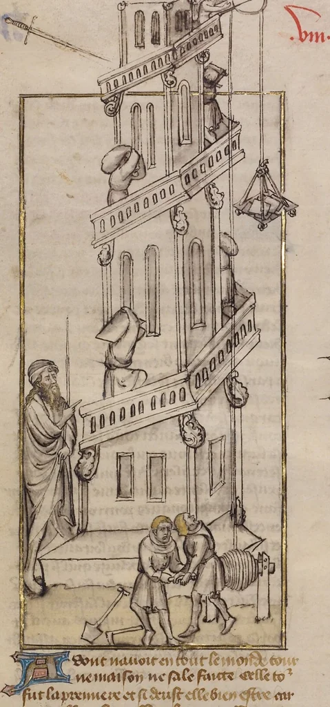 An illustration from Leaves from Histoire ancienne jusqu'à César, 1390, leaf 6
