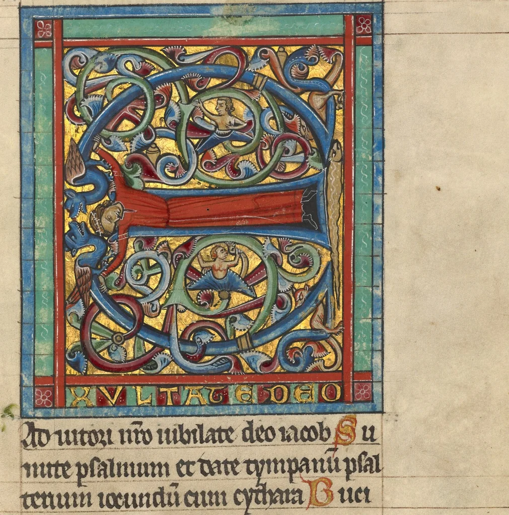 An illustration from Psalter, 1240, leaf 17