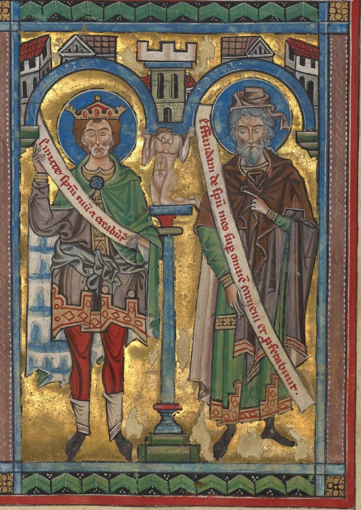 An illustration from Psalter, 1240, leaf 2