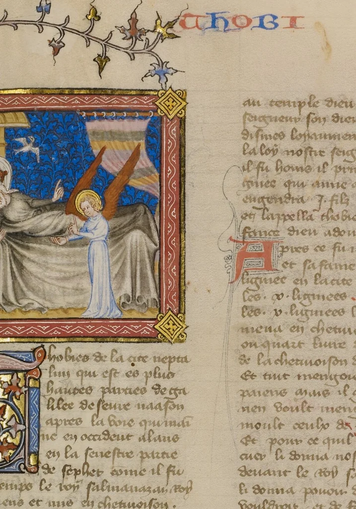 An illustration from Bible Historiale, vol. 1, 1360, leaf 36